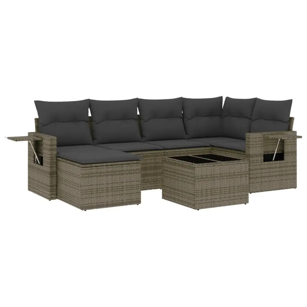 7 Piece Outdoor Patio Sectional Sofa Set with Cushions