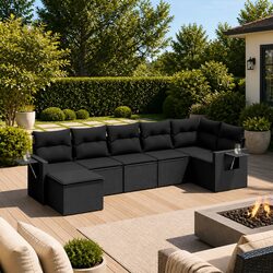 Durable 7-Piece Garden Sofa Set with Cushions
