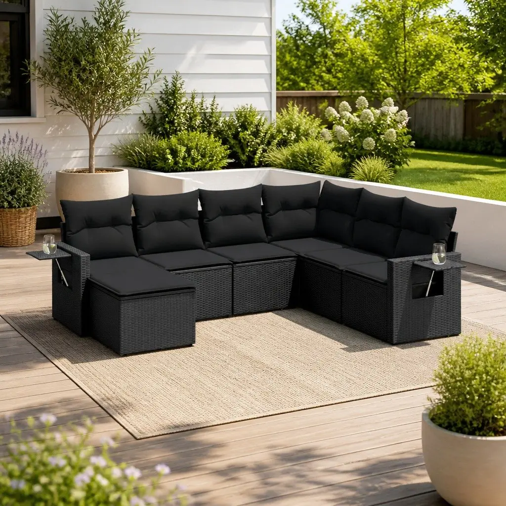 7-Piece Outdoor Garden Sofa Set with Cushions