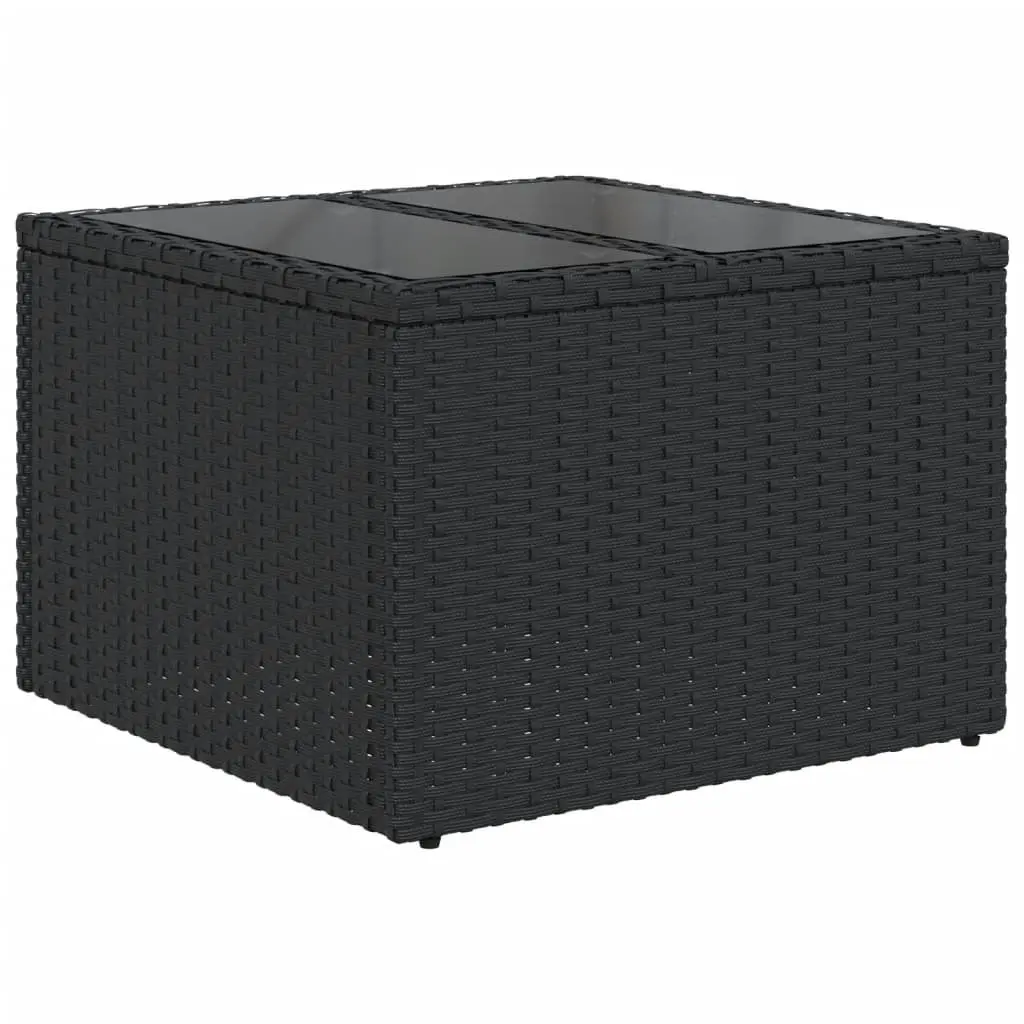 Garden Sofa Set PE Rattan 9 Piece Outdoor Furniture Modular Black