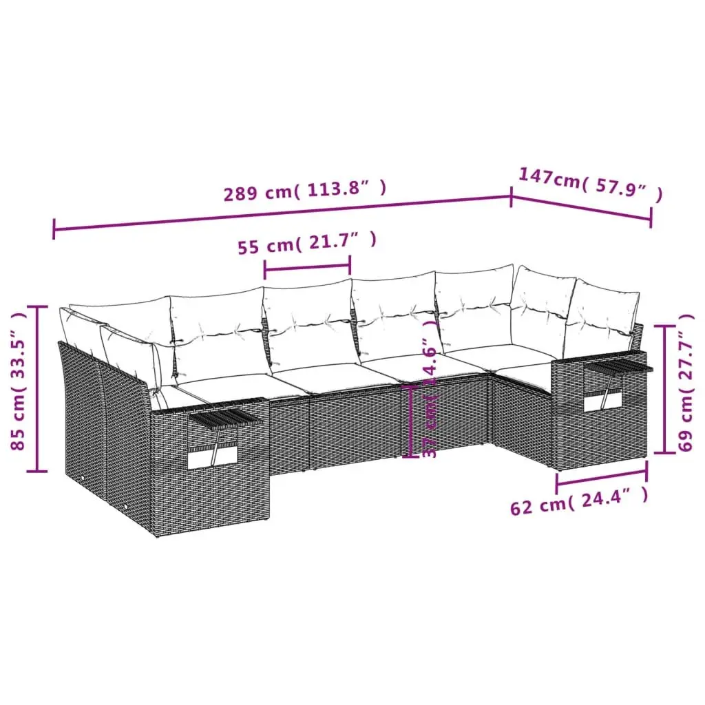 7 Piece Garden Sofa Set for Outdoor Spaces