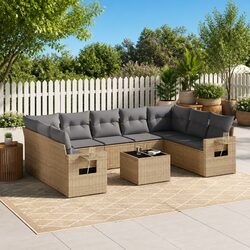 Modular 10 Piece Garden Sofa Set for Outdoor Comfort
