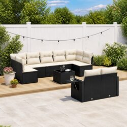 Premium 10 Piece Outdoor Patio Sofa Set with Cushions