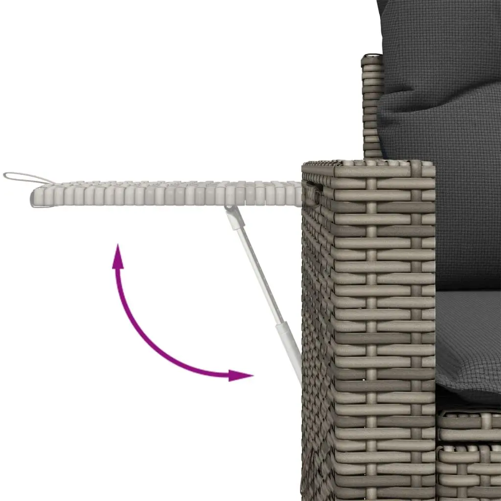 Garden Sofa Set PE Rattan 10 Piece Outdoor Furniture Grey Patio Seating Cushions Modular