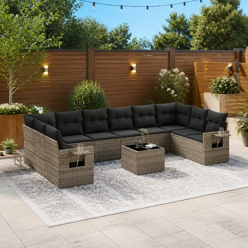 11 Piece Modular Garden Sofa Set in Grey