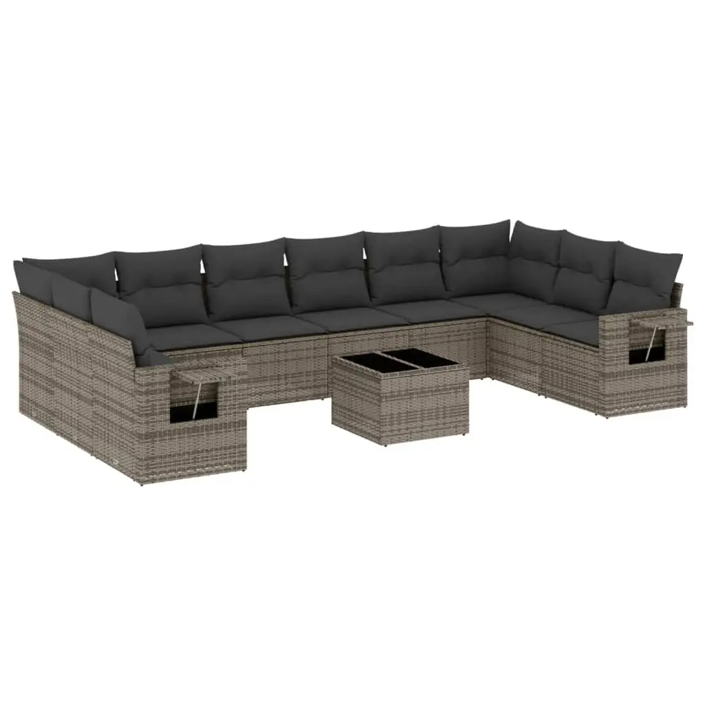 11 Piece Modular Garden Sofa Set in Grey