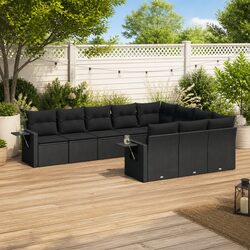 Premium 10-Piece Poly Rattan Garden Sofa Set with Cushions