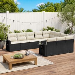 10-Piece Modular Garden Sofa Set with Cushions