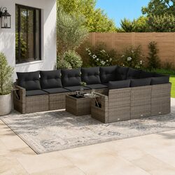 Premium 11 Piece Modular Garden Sofa Set with Cushions