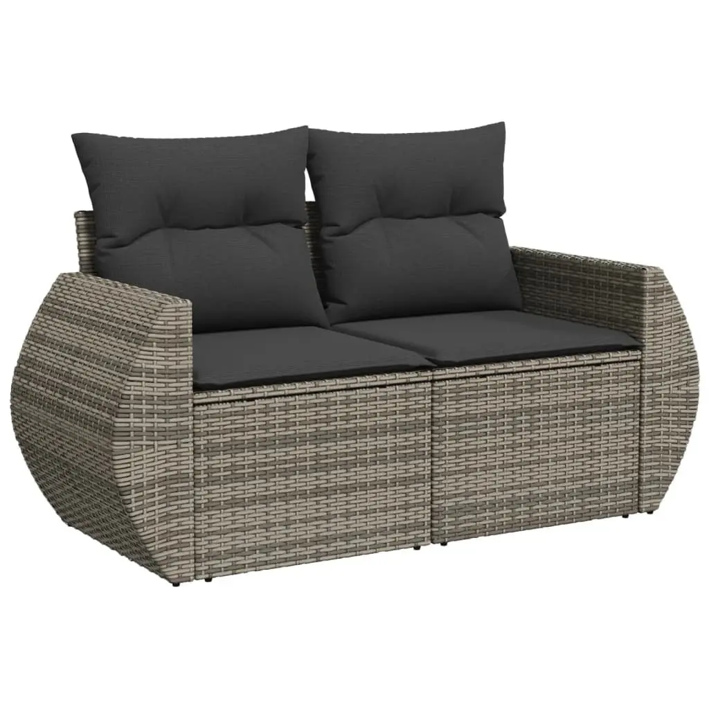 Garden Sofa Set PE Rattan 9 Piece Outdoor Furniture Patio Lounge Grey