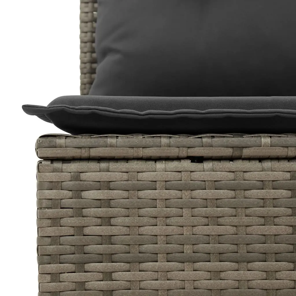 4-Piece Grey Poly Rattan Garden Sofa Set with Cushions