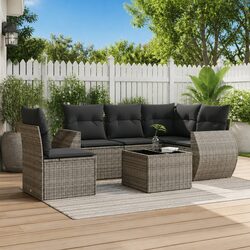Modular Outdoor Garden Sofa Set 6 Piece Grey Furniture