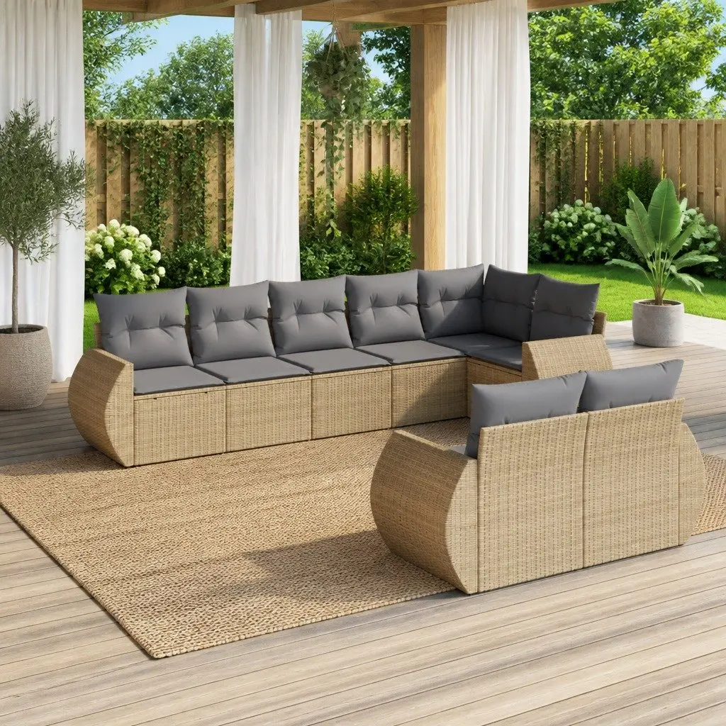 8 Piece Outdoor Sectional Sofa Set with Cushions