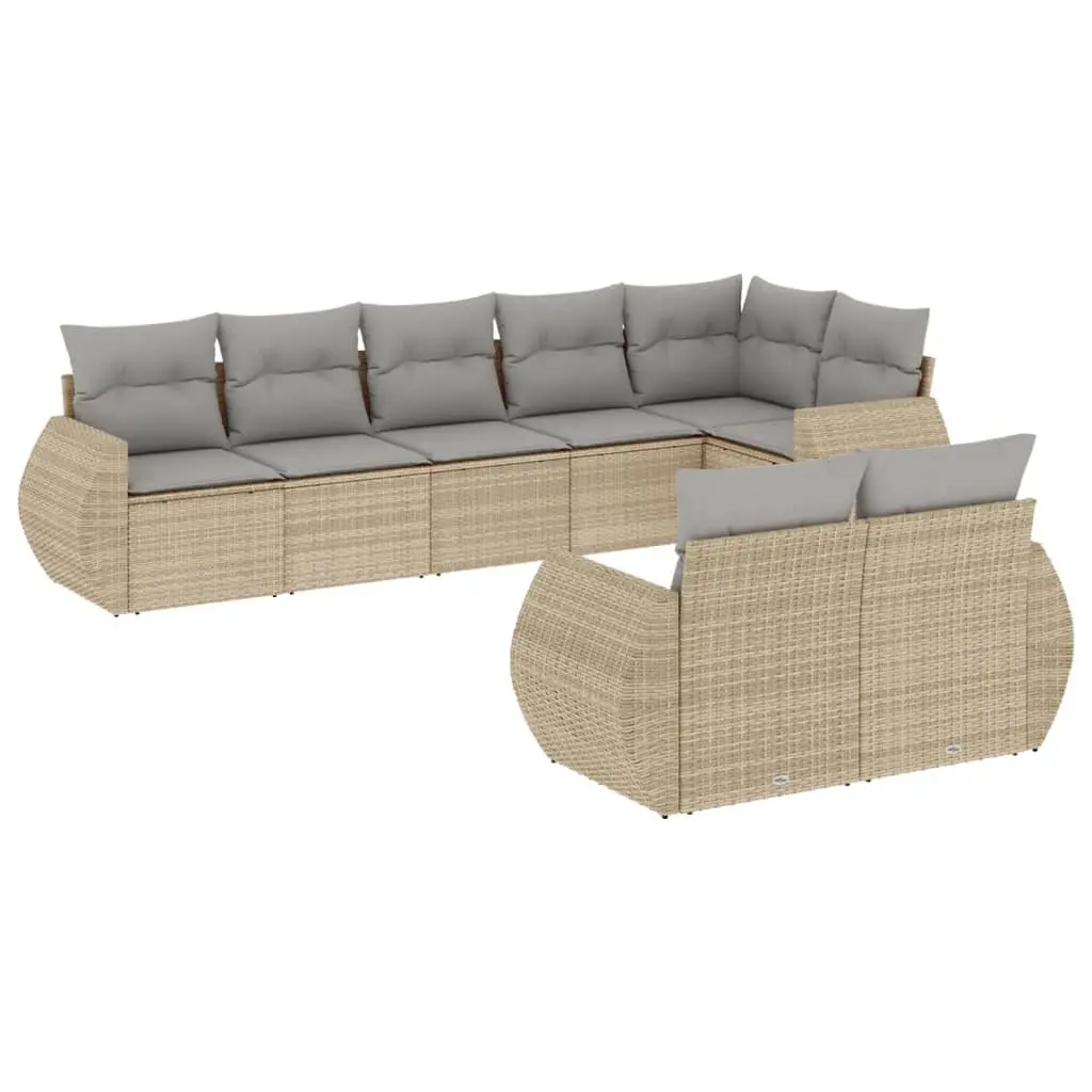 8 Piece Outdoor Sectional Sofa Set with Cushions