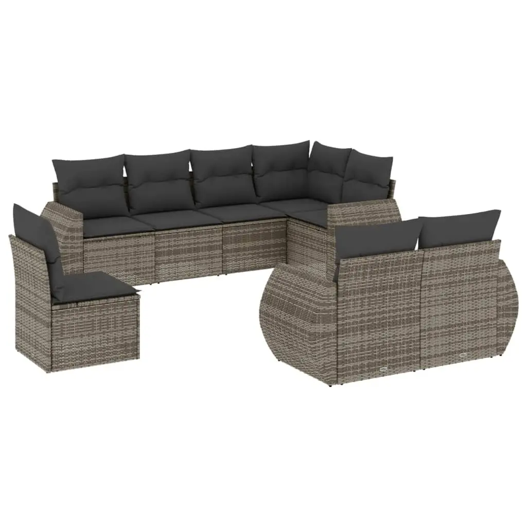 8-Piece Modular Garden Sofa Set in Grey