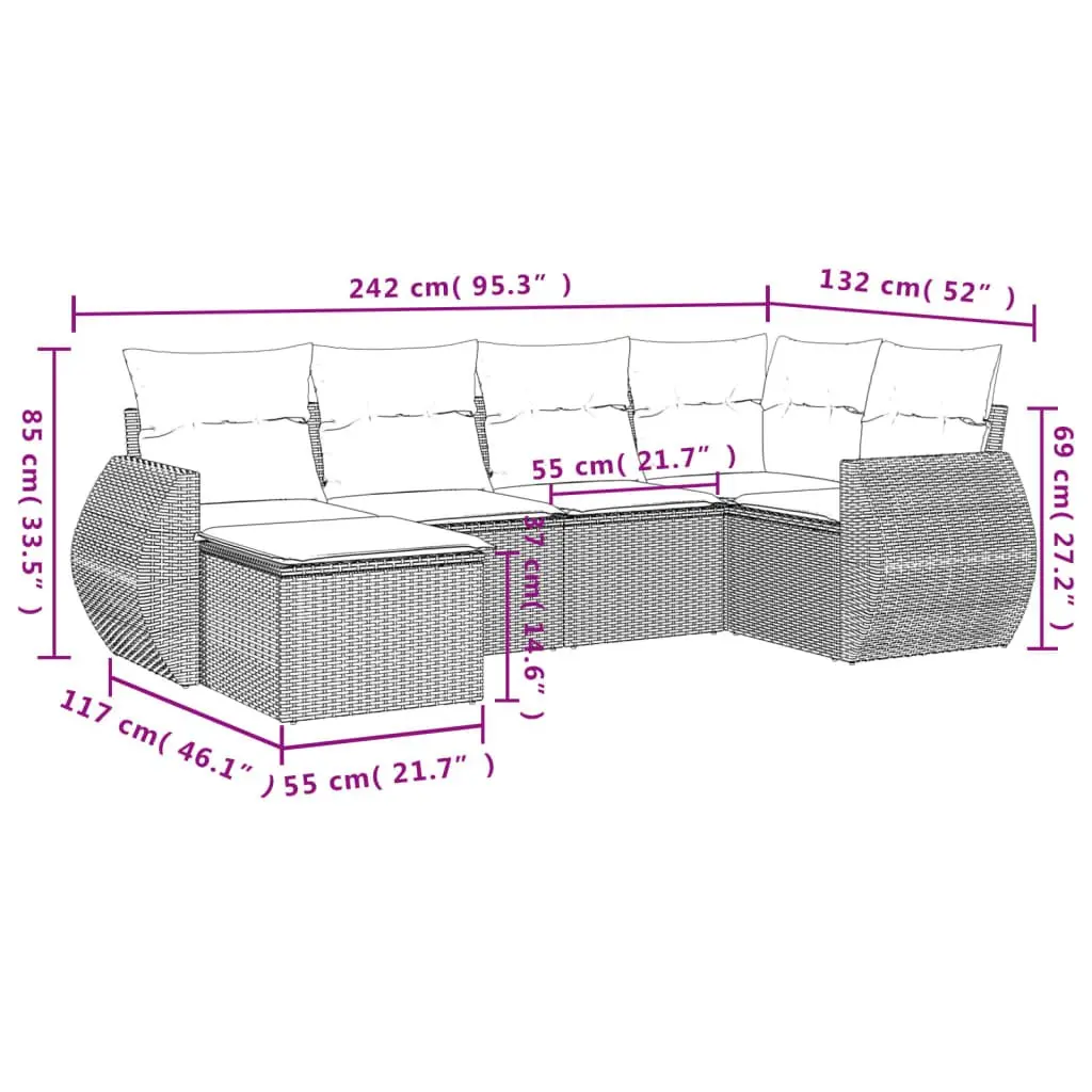 Black Rattan Modular Outdoor Sofa Set