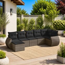 7-Piece Grey Outdoor Sectional Sofa Set for Your Patio