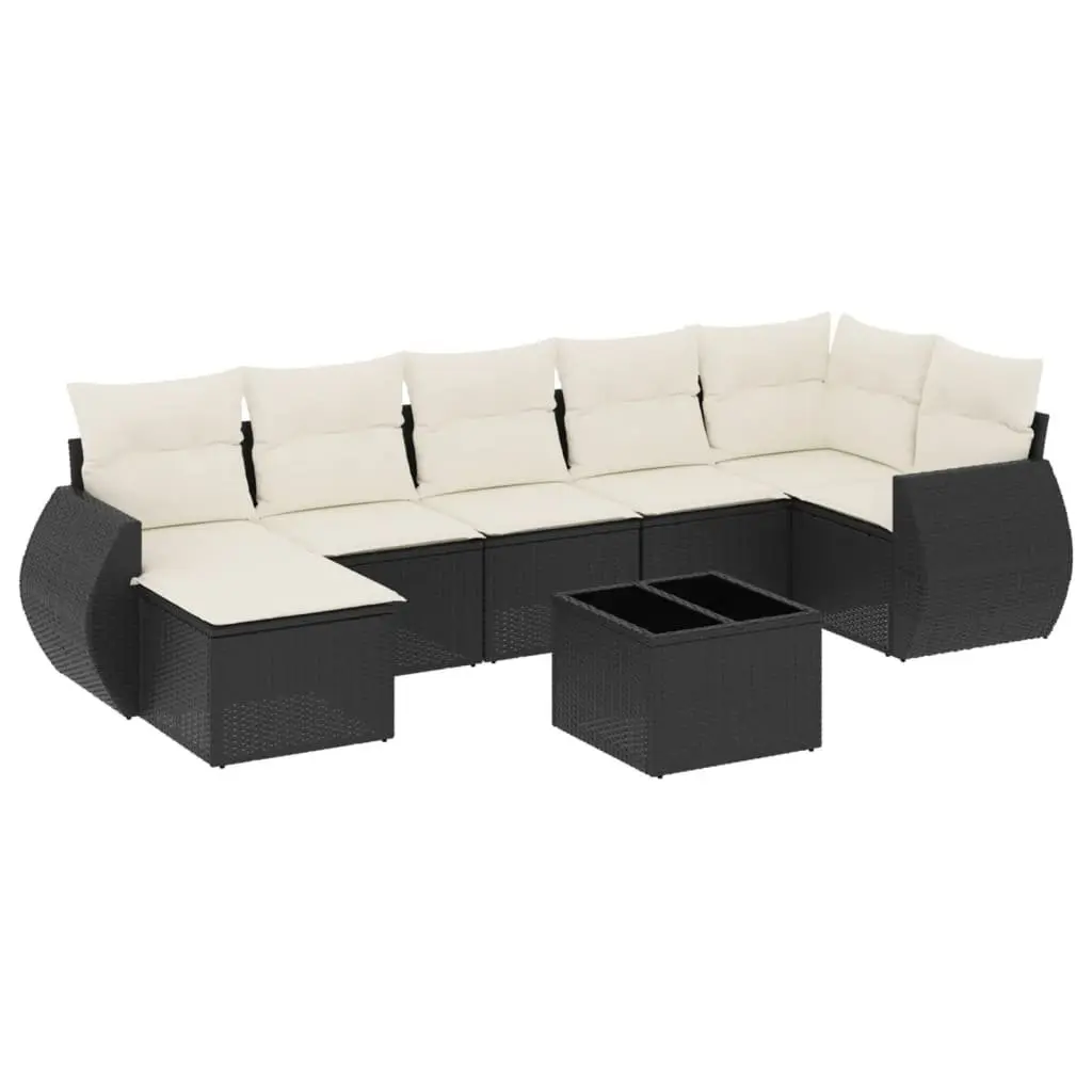 8-Piece Outdoor Sectional Sofa Set in Black