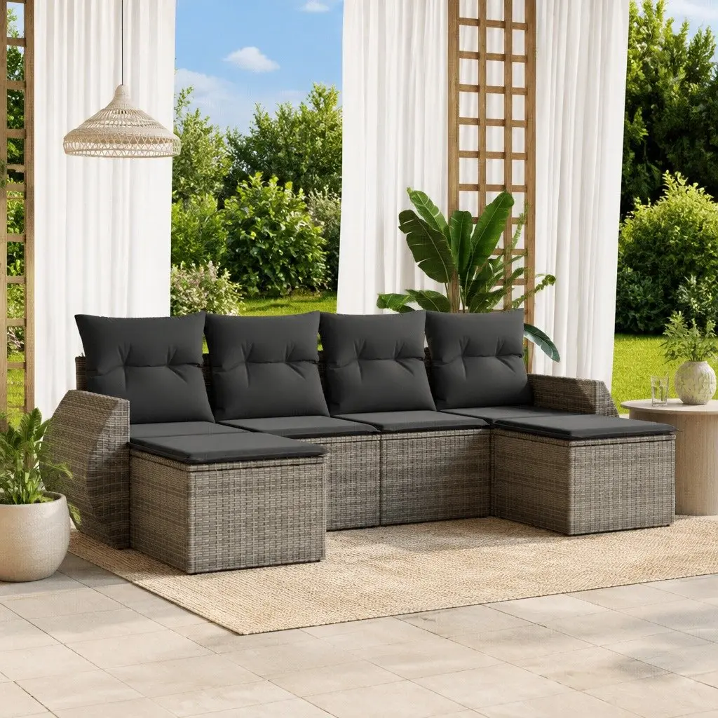 Outdoor 6 Piece Sectional Sofa Set for Patios