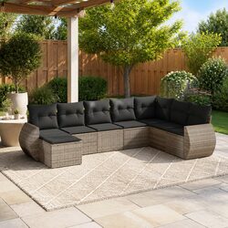 Durable Grey 8 Piece Modular Outdoor Sectional Sofa Set