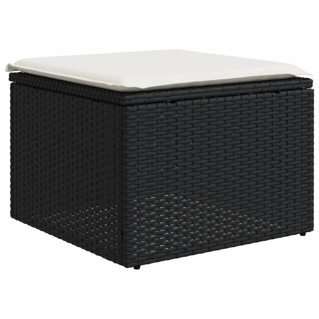 9 Piece Outdoor Sectional Sofa Set in Black