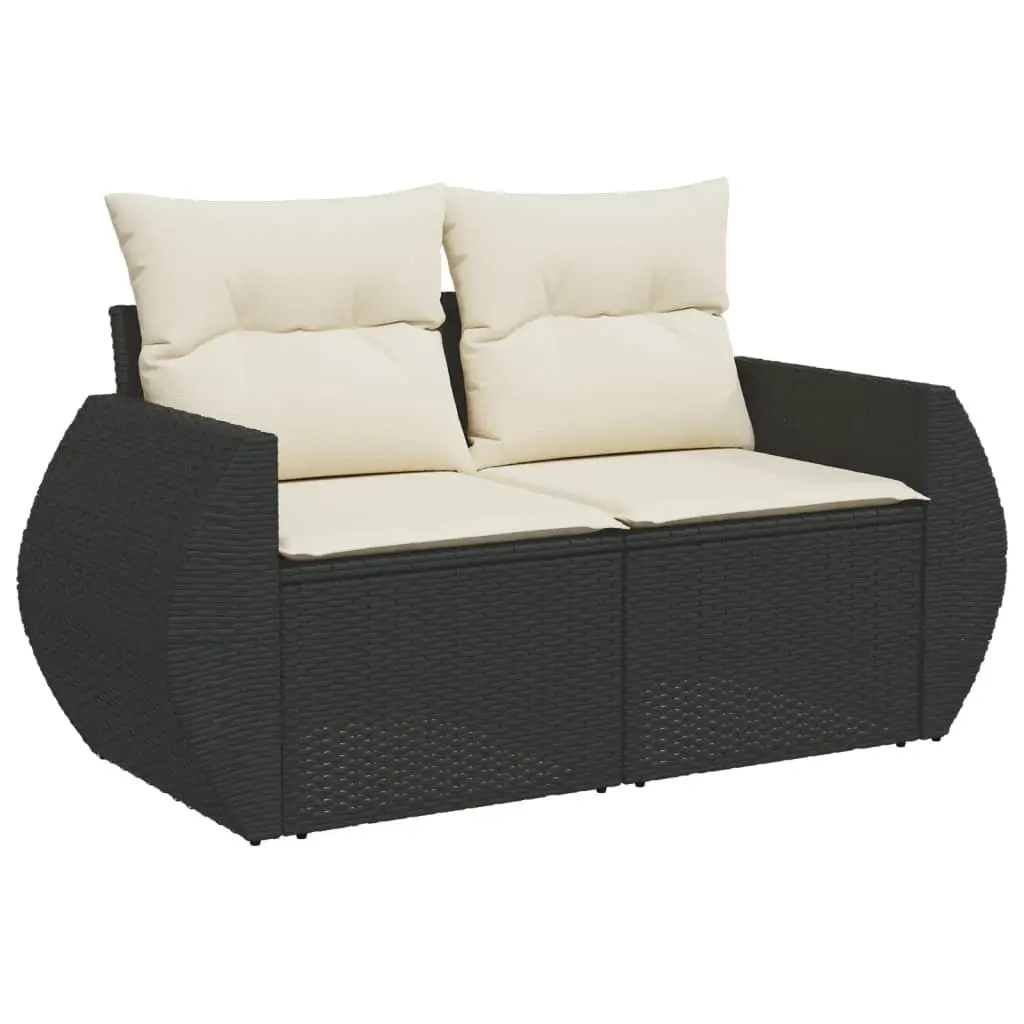 9-Piece Outdoor Sectional Sofa Set in Black