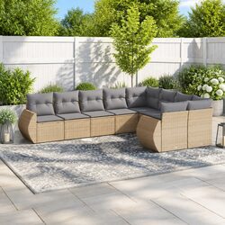 9-Piece Outdoor Sectional Sofa Set with Cushions