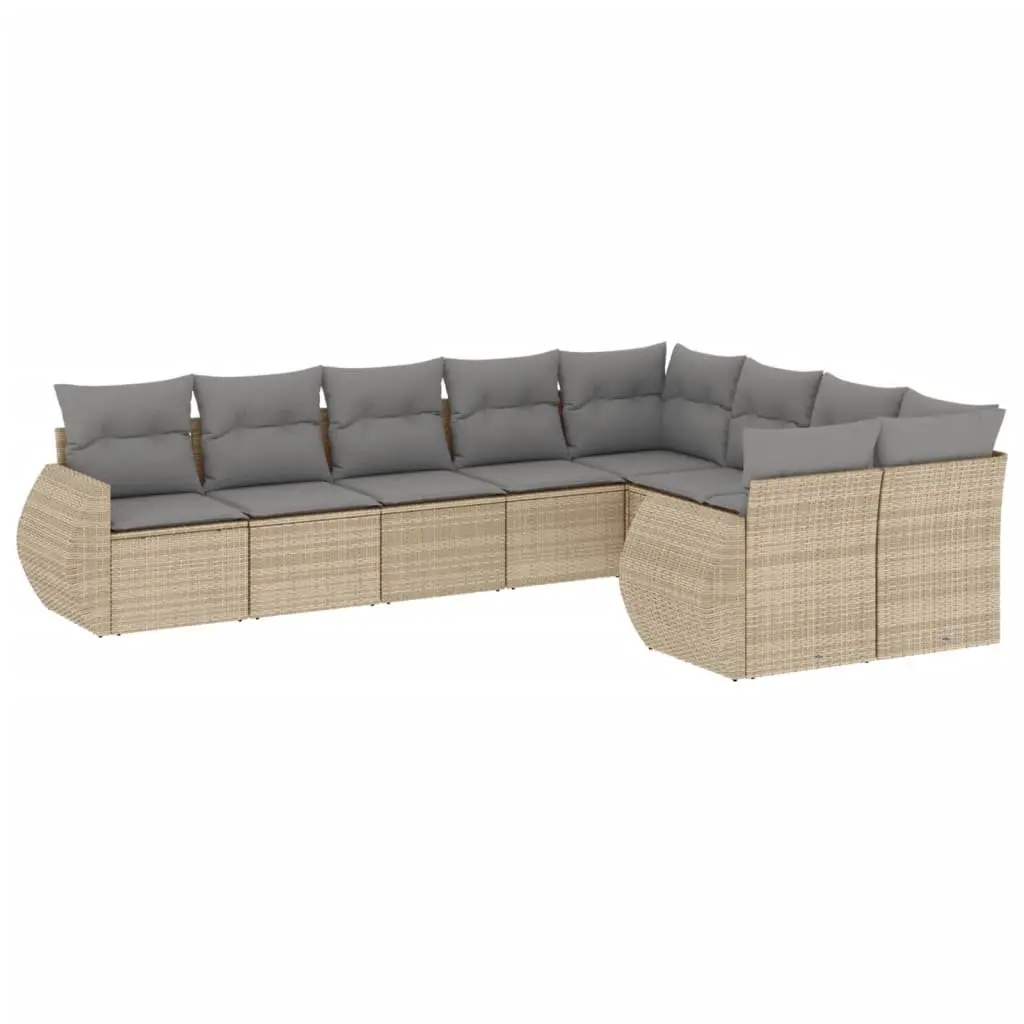 9-Piece Outdoor Sectional Sofa Set with Cushions