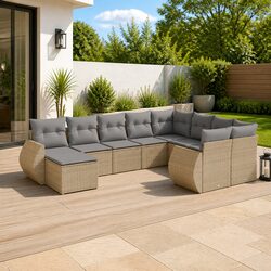 10 Piece Outdoor Sectional Sofa Set with Durable Construction