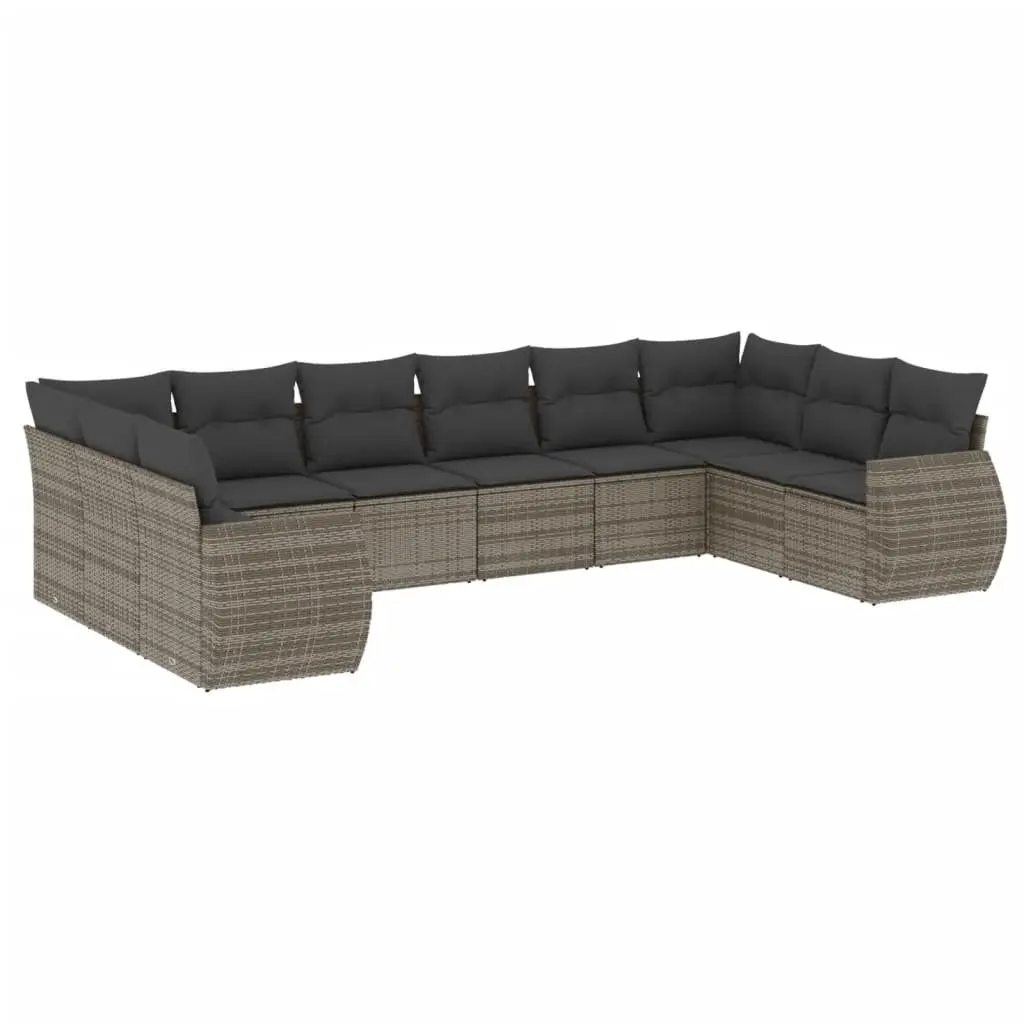 Grey Modular Sectional 10 Piece Garden Sofa Set