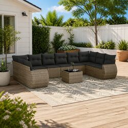 Premium 11-Piece Outdoor Sectional Sofa Set in Grey