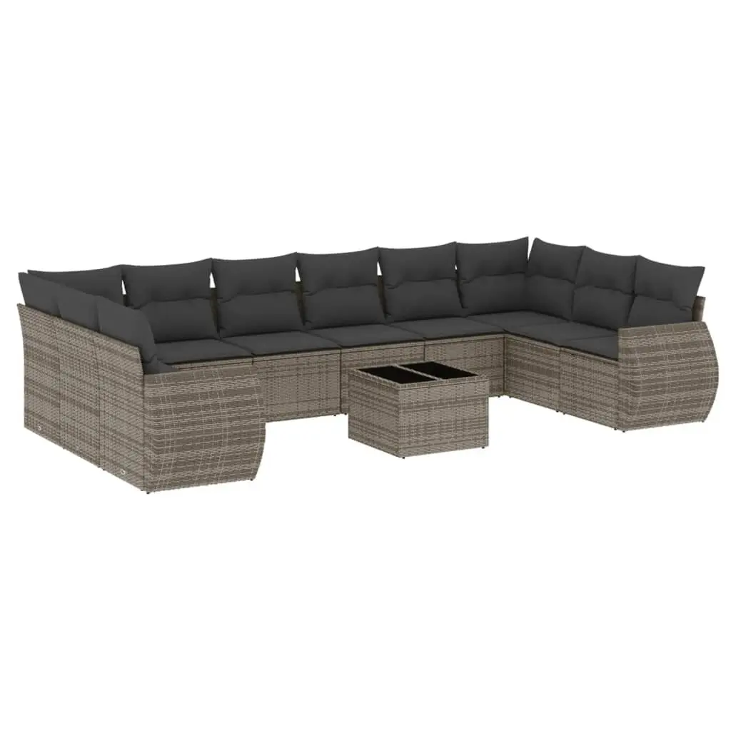 11-Piece Outdoor Sectional Sofa Set in Grey