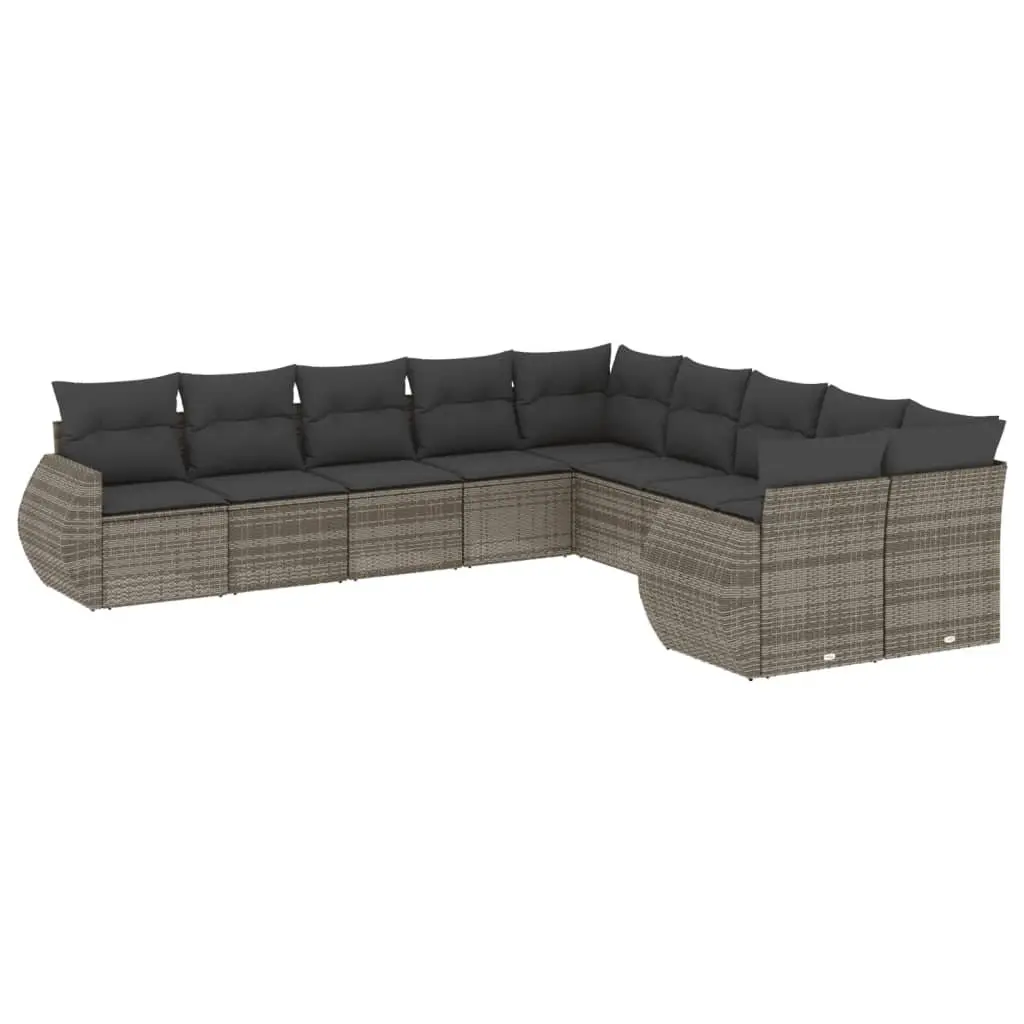 Grey Modular Outdoor Sectional Sofa Set 10 Pieces