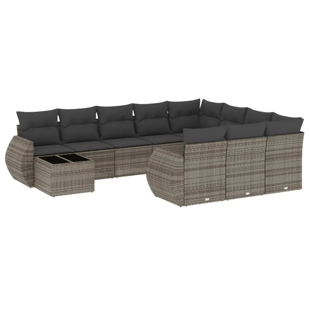 11 Piece Outdoor Sectional Sofa Set in Grey
