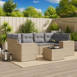 Sturdy 7-Piece Outdoor Garden Sectional Sofa Set