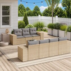 Stylish 8-Piece Outdoor Sectional Sofa Set in Beige