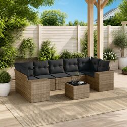 Durable 8-Piece Outdoor Sectional Sofa Set in Grey