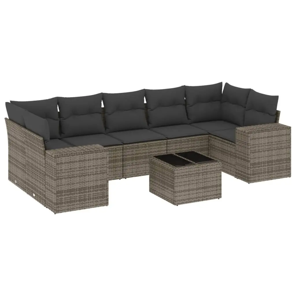 8-Piece Outdoor Sectional Sofa Set in Grey