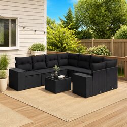 Stylish 9-Piece Outdoor Sectional Sofa Set for Gardens