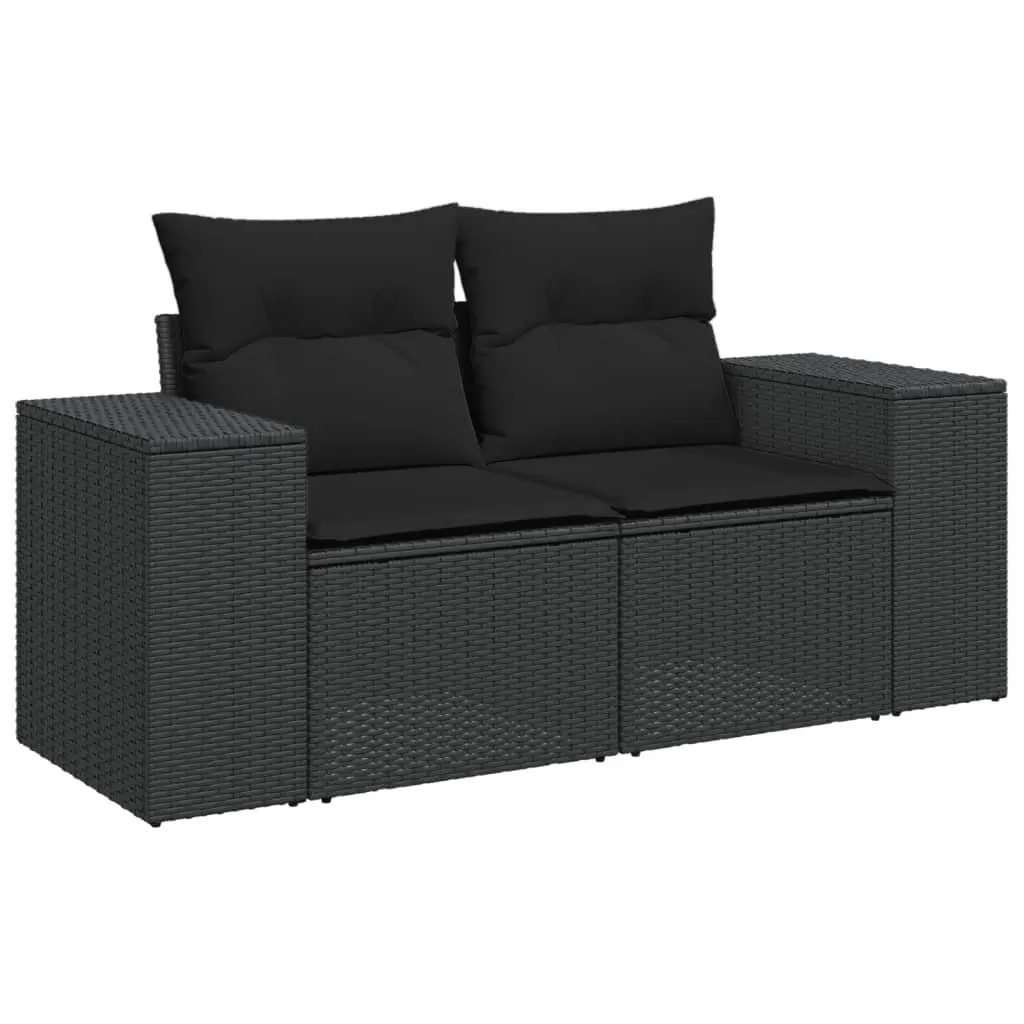 4 Piece Black Modular Outdoor Sectional Sofa Set