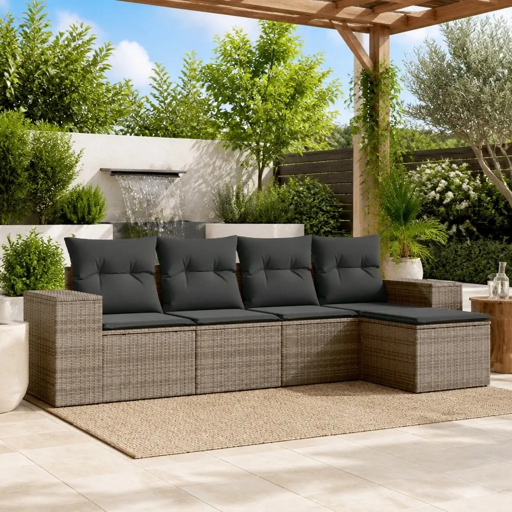 Outdoor Sectional Sofa Set 5 Piece Modular Grey