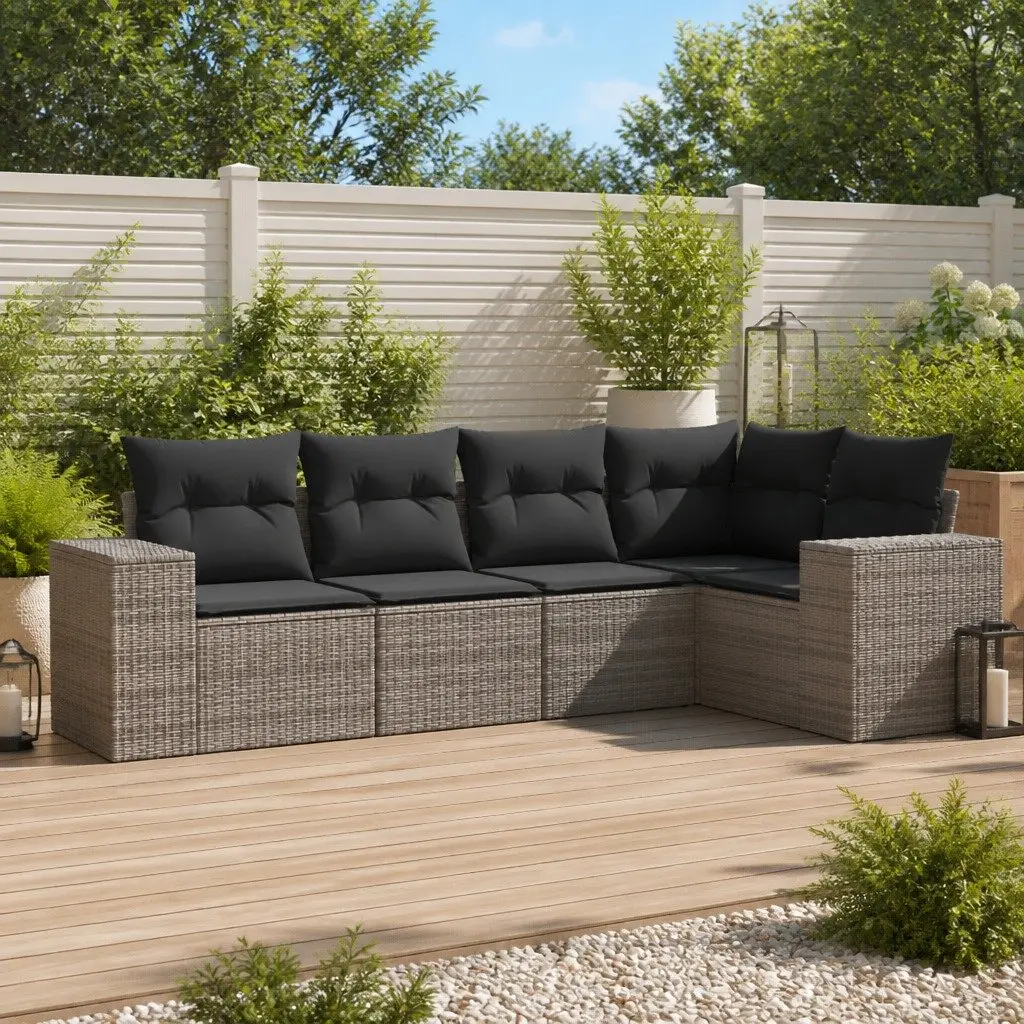 5-Piece Outdoor Sectional Sofa Set in Grey