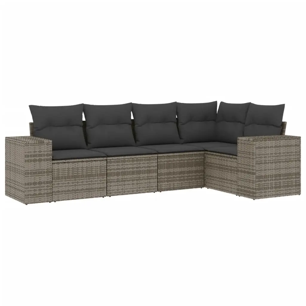 5-Piece Outdoor Sectional Sofa Set in Grey
