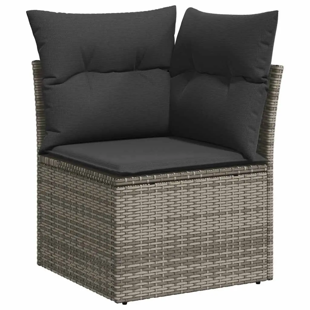 6-Piece Modular Outdoor Sofa Set in Grey Poly Rattan