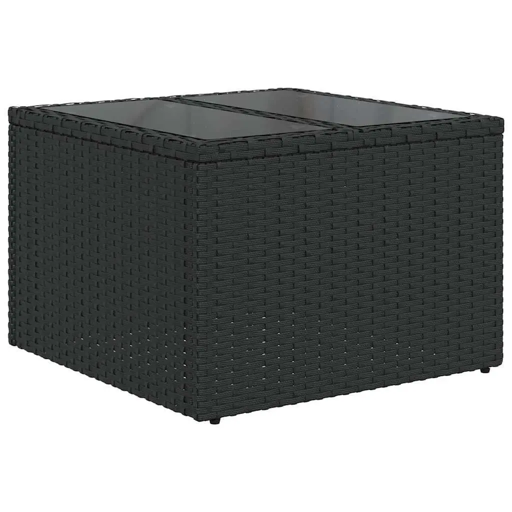 Garden Sofa Set PE Rattan 9 Piece Outdoor Furniture Modular Black with Cushions