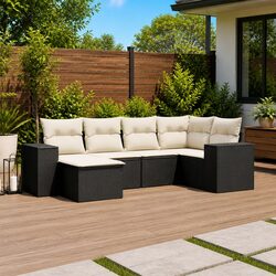 6-Piece Outdoor Sofa Set with Cushions for Patios