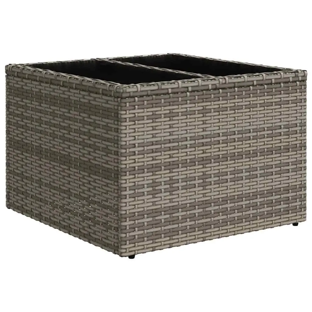 Garden Sofa Set PE Rattan 7 Piece Outdoor Furniture Grey with Cushions