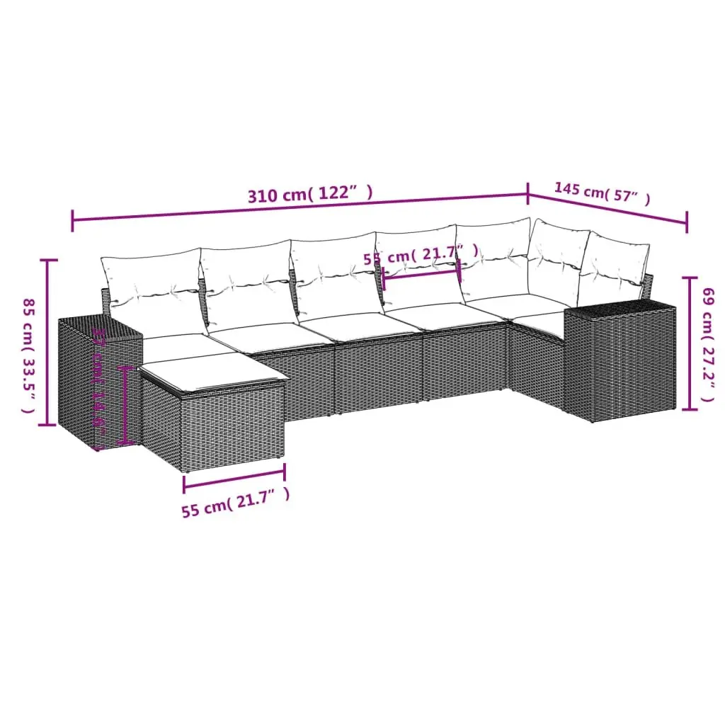 7 Piece Grey Garden Sofa Set for Outdoor Relaxation