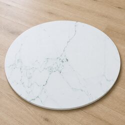 Durable Tempered Glass Table Top with Marble Design Ø70cm
