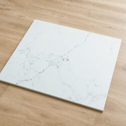 Durable Tempered Glass Table Top 60x60 cm White Marble